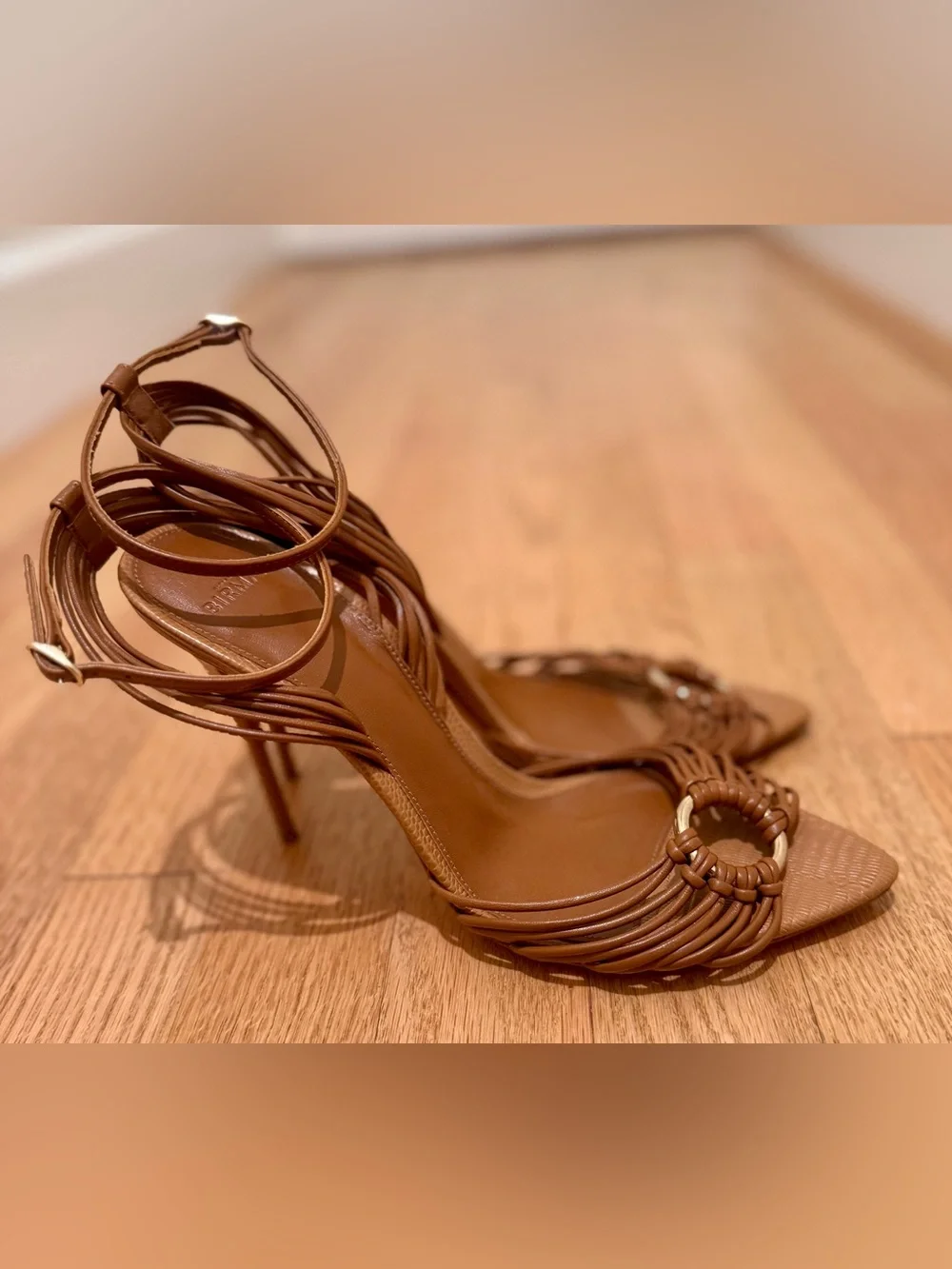 Alexandre Birman Brown Strappy High Heel Sandal sz 38.5